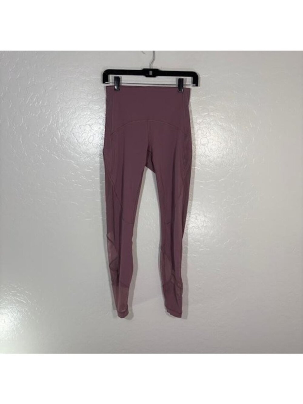 Lululemon Pants Womens 6 Pink Mesh Panel High Rise Yoga Leggings Athletic